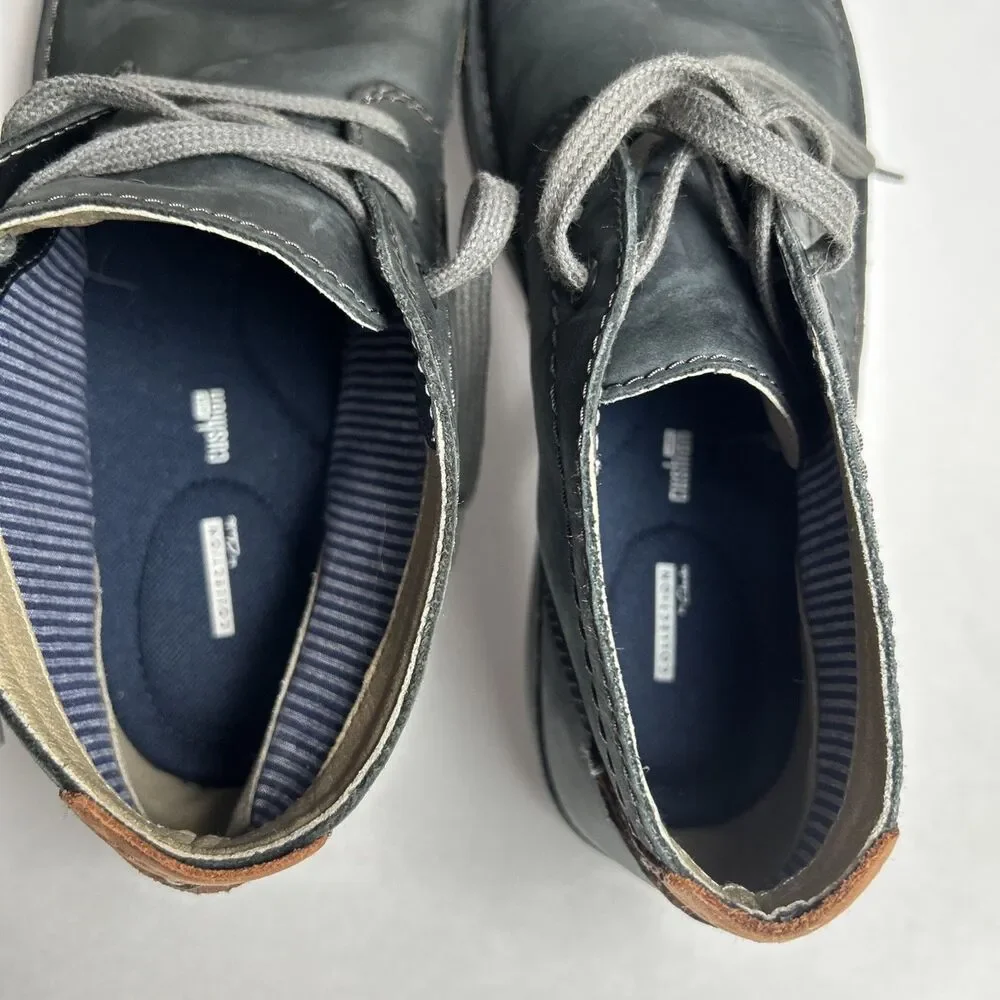 Clarks collection cushion soft chukka ankle boots gray leather casual men 8.5